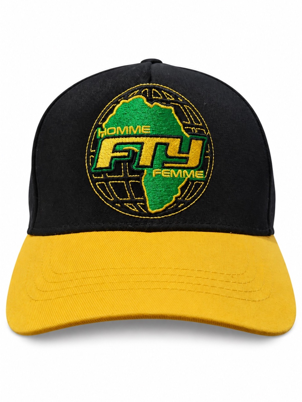 Homme + Femme FTY World Tour Art Basel Snapback Hat, Black & Yellow